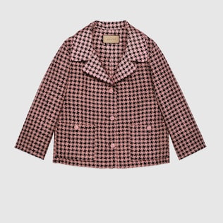 Houndstooth wool jacket