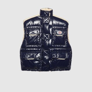 Reversible padded nylon vest jacket