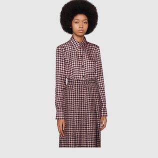 G square houndstooth silk shirt