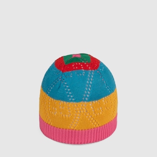 Cappello in cotone con maglia GG