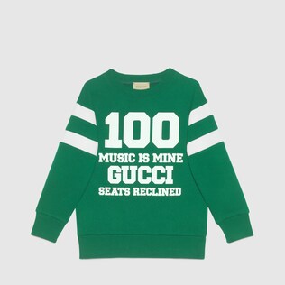 سويت شيرت من القطن بطبعة Gucci 100 للأطفال