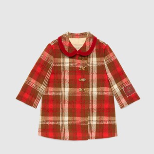 Baby wool check coat