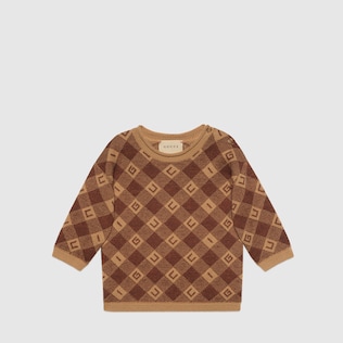 Baby Gucci check wool dress