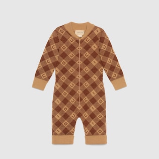 Baby Gucci check wool one-piece