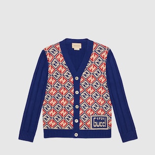 Children's G rhombus cotton wool cardigan
