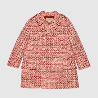 Children's graphic G jacquard coat