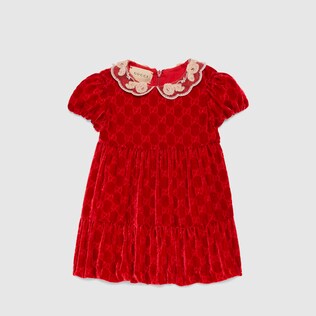 Robe pour bébé en velours GG