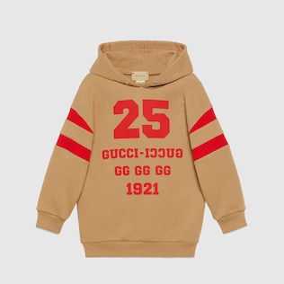 Kinderpullover aus Baumwolle mit „1921 Gucci“-Print