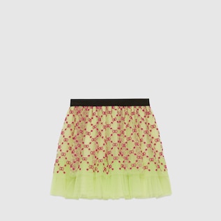 Jupe pour bébé en tulle à motif GG et étoiles