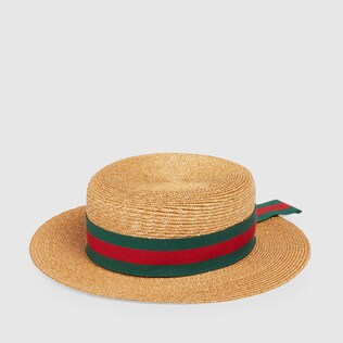 Chapeau effet paille pour bébé avec ruban