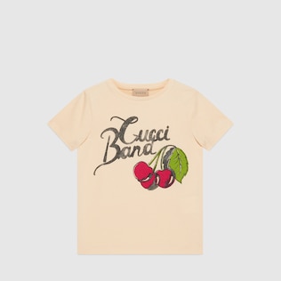 Children's cotton cherry print T-shirt