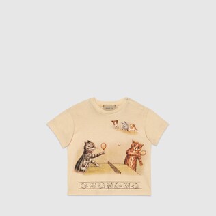 T-shirt pour bébé en coton à imprimé chat