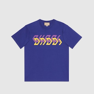 T-shirt en jersey de coton avec imprimé miroir Gucci