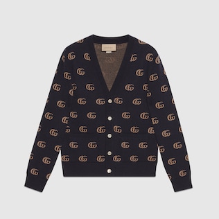 Strickcardigan aus GG Kaschmirjacquard