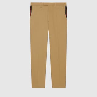 Cotton ankle trousers with Web