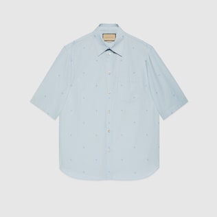 Camicia in cotone a righe GG