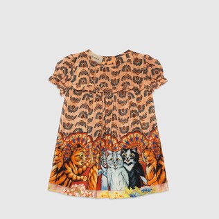 Baby cat print silk dress