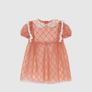 Robe pour bébé en tulle à motif GG et étoiles