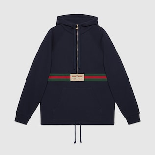 Sweatshirt mit Web und Gucci Vintage-Logo