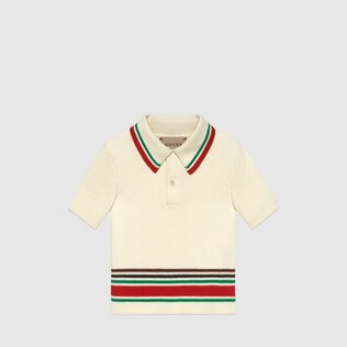 Baby striped cotton polo