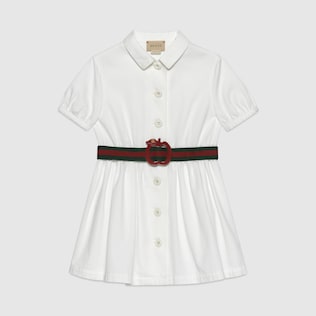 Children's cotton dress with apple buckle