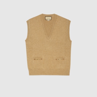 Cashmere vest with chain detail