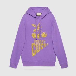 Crystal 'Cherry Gucci' sweatshirt