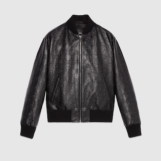 GG leather bomber jacket