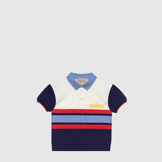 قميص بولو من القطن بطبعة Original Gucci للأطفال الرضّع
