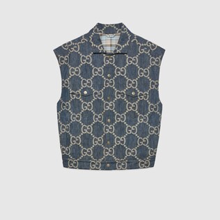 سترمن الكانفاس وقماش الجينز بنقش Gucci Pineapple