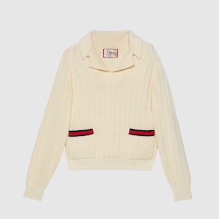 Gucci Tiger pull en maille avec empiècement