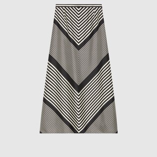 Rock aus Seide mit diagonalem Print