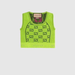 Haut sans manches à jacquard GG en jersey