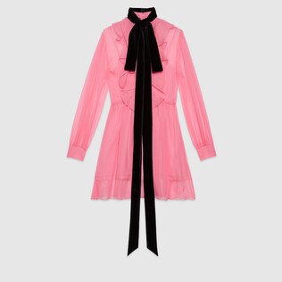 シフォン ラッフルドレス