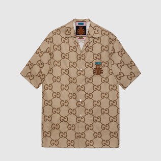 Gucci Pineapple GG canvas bowling shirt