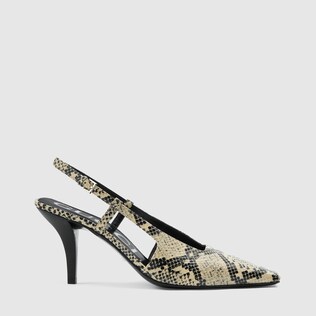 Women's python print mid-heel pump