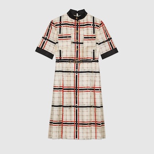 Interlocking G chain silk dress