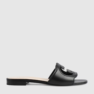 Women's Interlocking G cut-out slide sandal