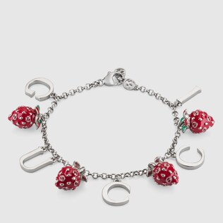 Gucci and strawberry charm bracelet
