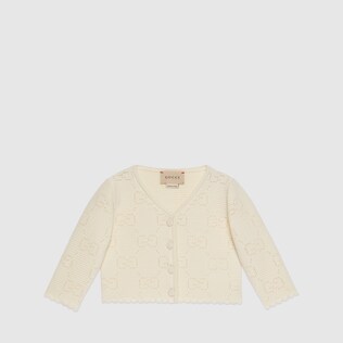 Baby GG perforated knit cotton cardigan