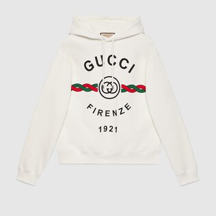 棉质“Gucci Firenze 1921”连帽卫衣
