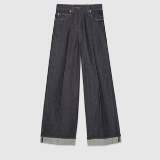 Denim trousers with Horsebit
