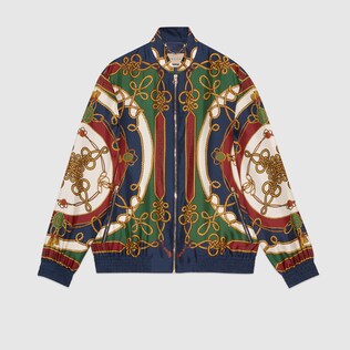 Silk jacket with torchon printed