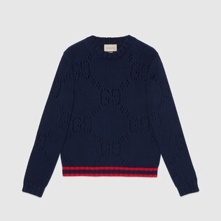 Knit cotton sweater with Web