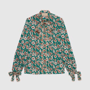Floral print cotton shirt