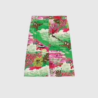 Printed silk shorts