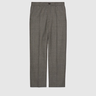Pantalón tobillero de lana a cuadros