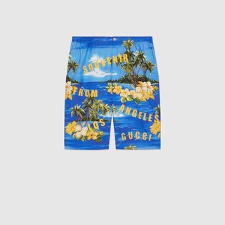 Short en popeline de coton avec imprimé