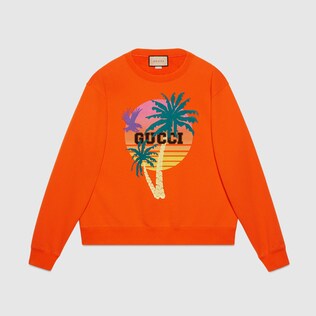 Cotton jersey sweatshirt with print