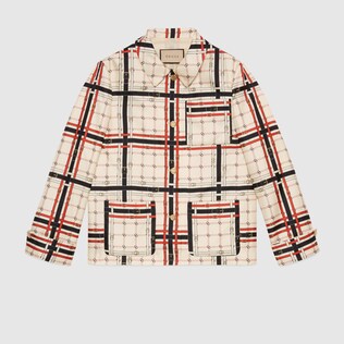Veste en soie avec effet chaîne GG